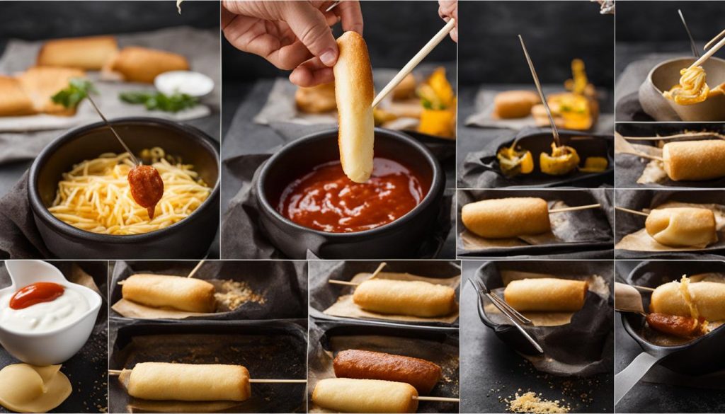 cara membuat mozzarella corn dog