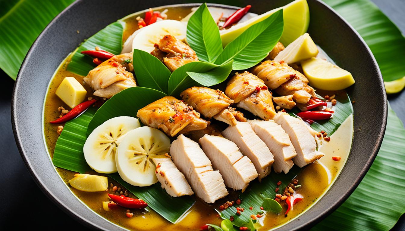 resep garang asem ayam daun pisang